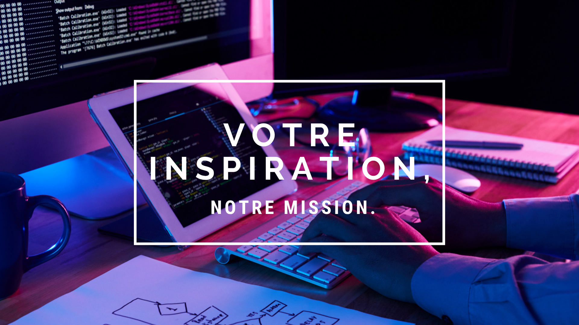 Votre inspiration, notre mission Image représentant une personne inspirée devant un ordinateur - contact Migrinfo